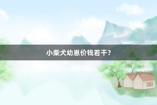 小柴犬幼崽价钱若干？